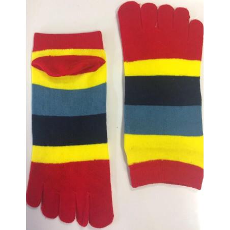 Socquettes 5 Doigts Multi rayures