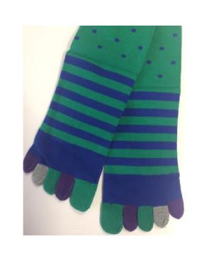 Chaussettes 5 doigts Rayures et Pois Homme