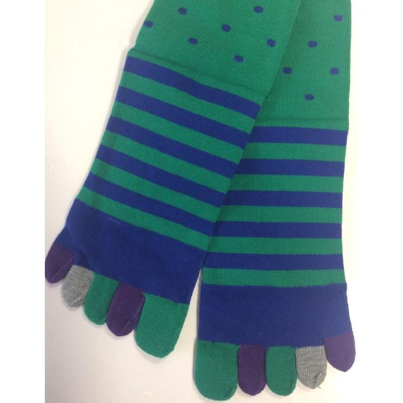 Chaussettes 5 doigts Rayures et Pois Homme