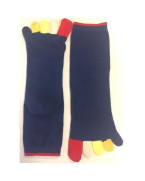 Chaussettes 5 doigts Bleues Doigts Couleurs