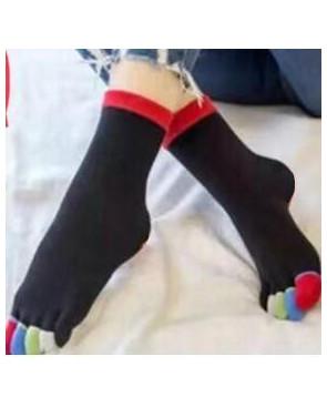  Chaussettes 5 doigts noires Doigts Couleurs