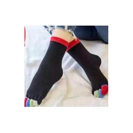  Chaussettes 5 doigts noires Doigts Couleurs