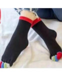 Chaussettes 5 doigts noires Doigts Couleurs