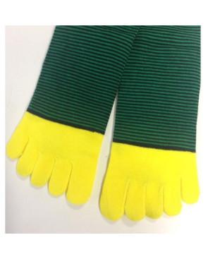 Chaussettes 5 Doigts fines rayures acides