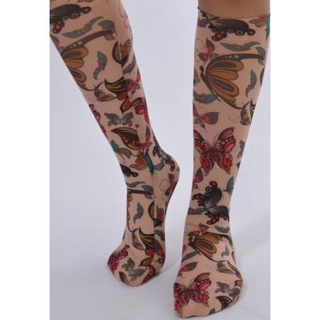 Mi bas imprimé au cent Papillons