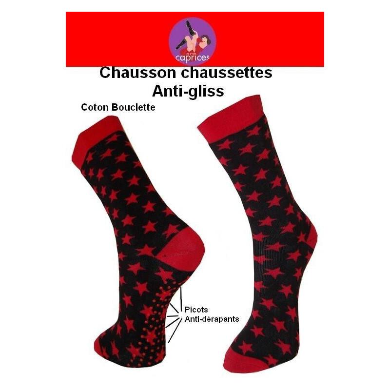 Chaussons chaussettes les petits caprices étoiles rouges