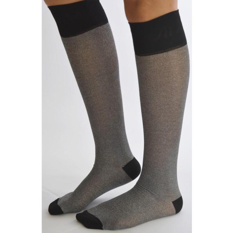 Mi bas coton Lurex Argent