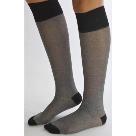 Mi bas coton Lurex Argent