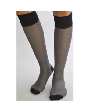 Mi bas coton Lurex Argent