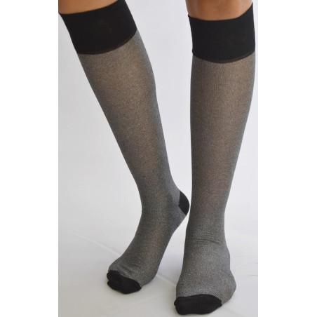 Mi bas coton Lurex Argent