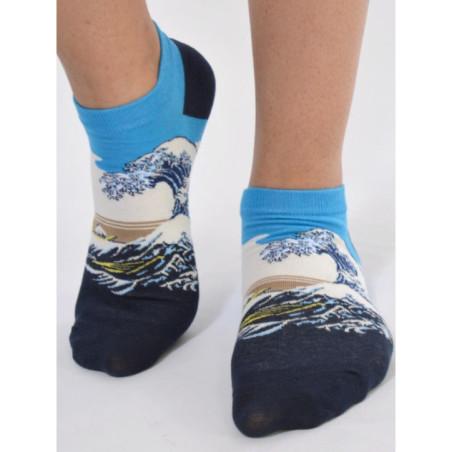 art-socks-la-vague-hokusai-aquarelle-japonaise