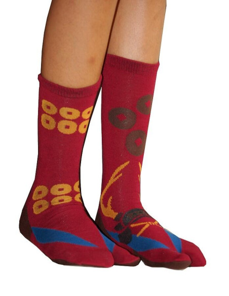 chaussettes japonaises uniforme rouge profil
