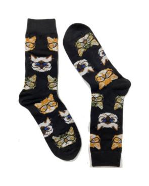 Chaussettes chats à lunettes rigolos