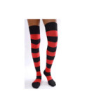 Jambières coton rayures rouges et noires