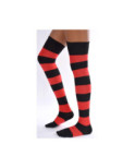 Jambières coton rayures rouges et noires
