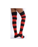 Jambières coton rayures rouges et noires