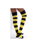 Jambières coton rayures noires et jaunes