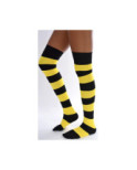 Jambières coton rayures noires et jaunes