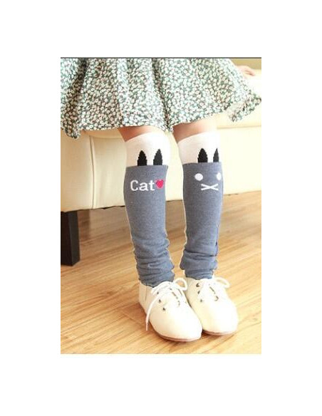 Mi bas Girly love Cats gris