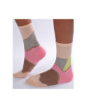 Chaussettes patchwork pois transparent rose