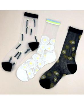Coffret chaussettes transparentes tendance noires