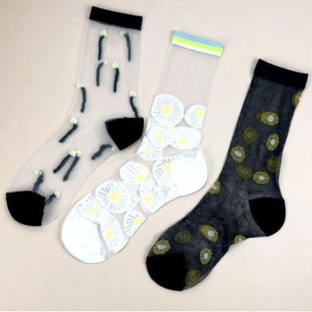 Coffret chaussettes transparentes tendance noires