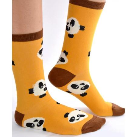 Chaussettes moutarde Pandas