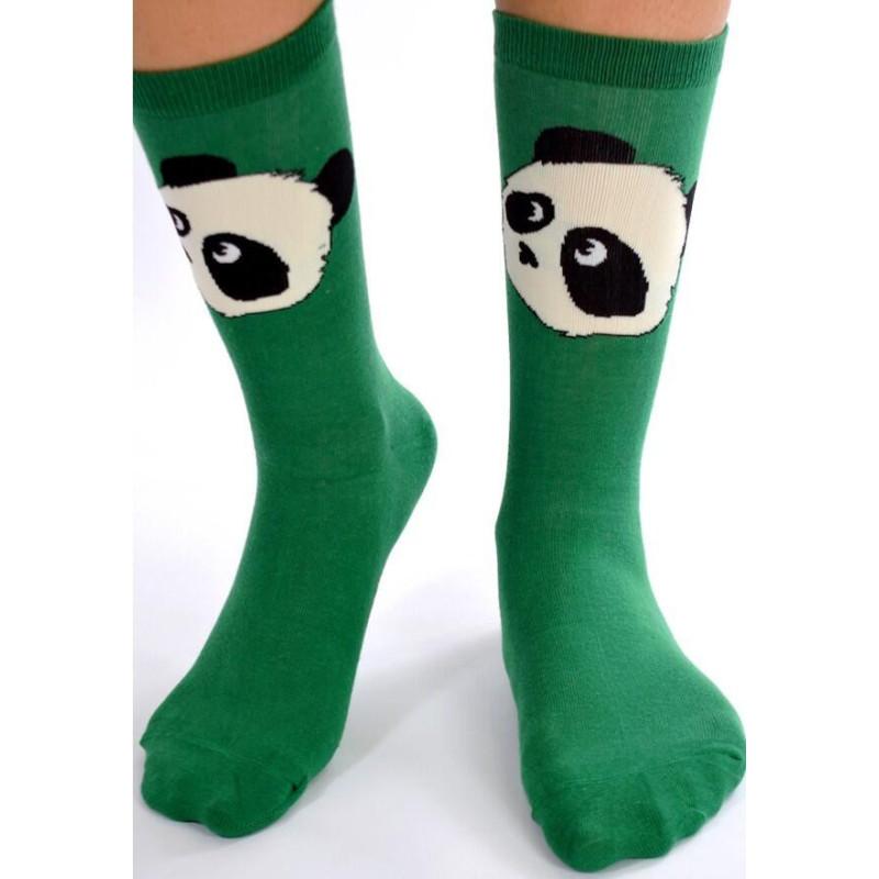 Chaussettes vertes pandas