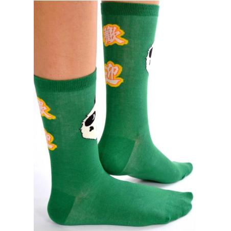 Chaussettes vertes pandas