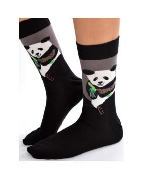 Chaussettes grises pandas