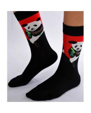 Chaussettes rouges pandas
