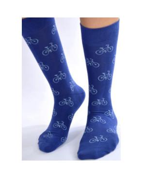 Chaussettes bleues vélos pop art