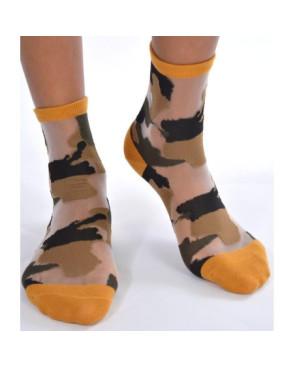 Chaussettes sensuel camouflage chic moutarde