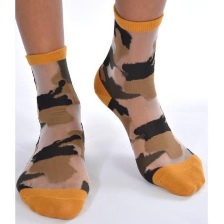 Chaussettes sensuel camouflage chic moutarde