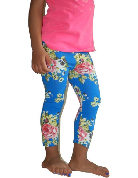 Caleçon a Fleurs enfants turquoise