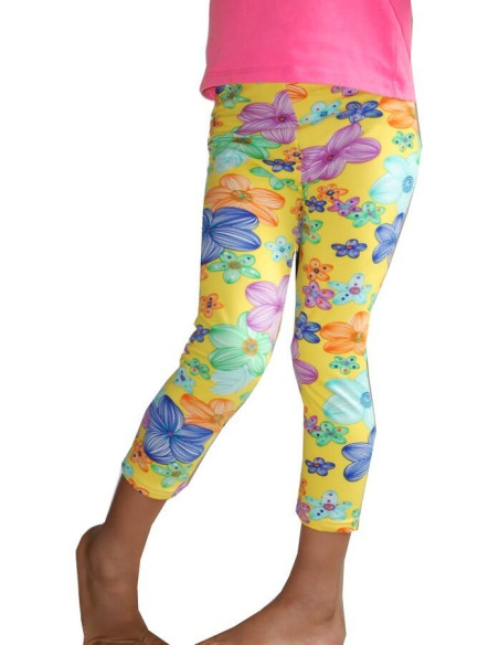 Caleçon a Fleurs enfants jaune