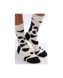 Chaussettes blanches taches noires de vache