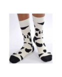Chaussettes blanches taches noires de vache