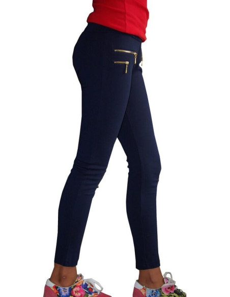 Caleçon Ados coton zip bleu