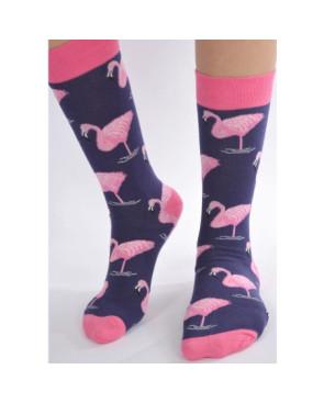 Chaussettes Indigo flamant roses