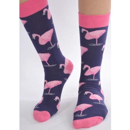 Chaussettes Indigo flamant roses