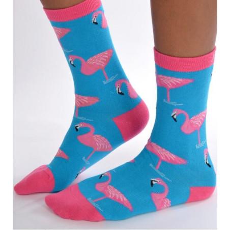 Chaussettes ciel Flamant Roses