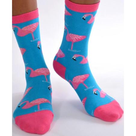 Chaussettes ciel Flamant Roses