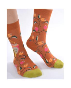 Chaussettes Ocre Fleuri