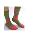 Chaussettes Vert Massif Fleuri