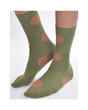 Cahussettes kakis à Pois