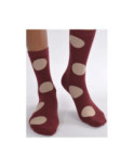 Chaussettes bordeaux à pois