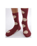 Chaussettes bordeaux à pois