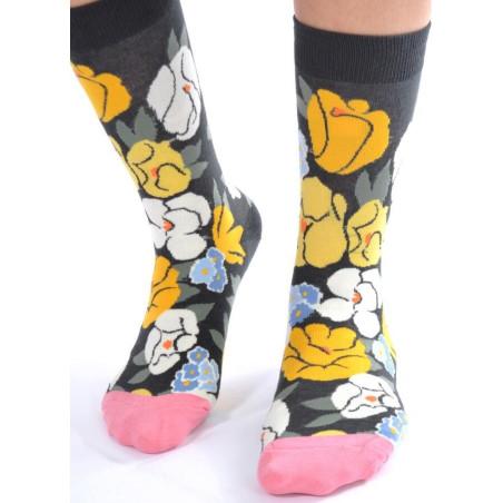 Chaussettes nature morte fleurie