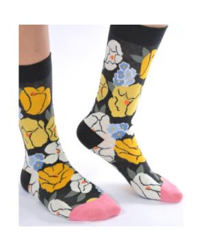 Chaussettes nature morte fleurie
